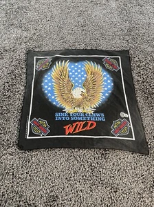Harley Davidson bandana vintage anni 80 moto motivo aquila e bandiera - Foto 1 di 4