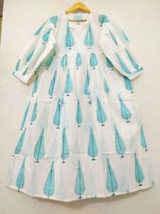 Hand Block Print Boho Indian Cotton Dress Print Dress Floral Dress Summer Dress