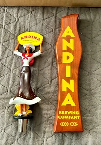 Andina Brewing Girl Figural Tap Handle New in Box w/original wooden tap handle - Picture 1 of 2