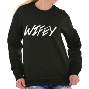Wifey Best Wife Bride Bachelorette Party Womens Crewneck Sweatshirt Pullover - Picture 1 of 8