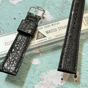 Single Keeper Straußenkorn 50er Jahre JB Champion 19mm Vintage Uhr Lederband - Bild 1 von 6