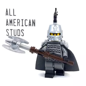 LEGO Castle Black Knight Minifigure Medieval Scale Chain Mail Armor Cape BAM - Picture 1 of 7