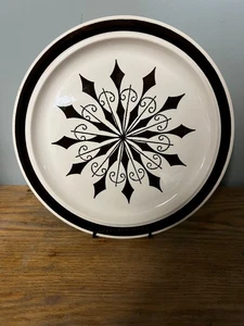 Vintage 60s 70s OMEGASTONE Royal China Mesa DINNER Plate Brown Medallion - Picture 1 of 5
