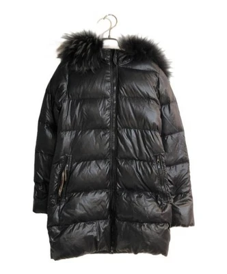 DUVETICA 皮草边羽绒外套 黑色 01472987 — 第 1/4 张图片