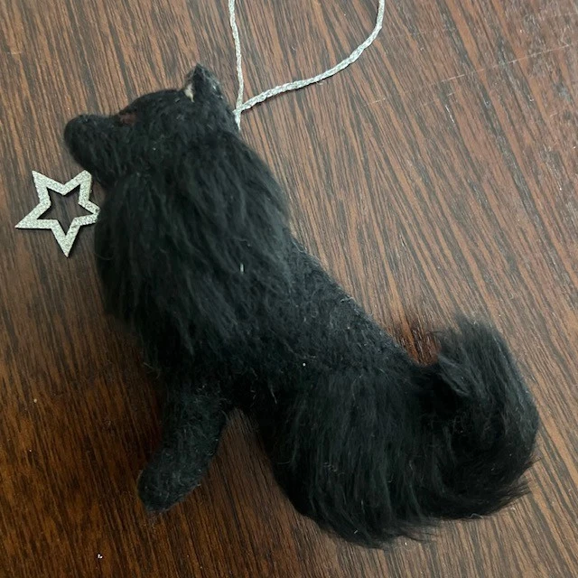 SCHIPPERKE with  CHRISTMAS STAR - Part needle felted DOG - Изображение 1 из 1