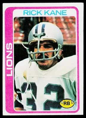 Rick Kane, 1978 Topps, #126, Detroit Lions, RC - Image 1 of 2
