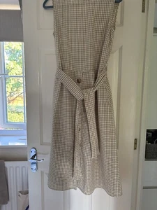 Check Gingham Button V-Neck Dress - Picture 1 of 4