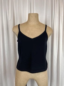 St John 2007 Navy Santana Knit Crop Tank Size M - Bild 1 von 6