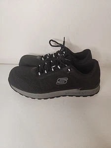 Skechers Bulklin Lyndale Composite Toe Men Size 8.5 Black Athletic Work Shoes - Picture 1 of 19