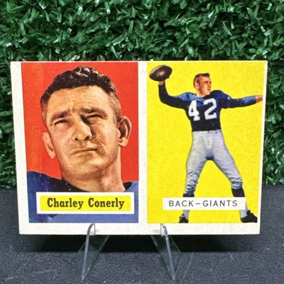 Vintage 1957 Topps Football Set Break Card #109 Charley Conerly New York Giants - Image 1 of 4