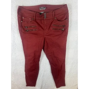 Torrid Feel The Fit Super Soft Leggings Women's Size 16R Burgundy Zipper Detail - Picture 1 of 6