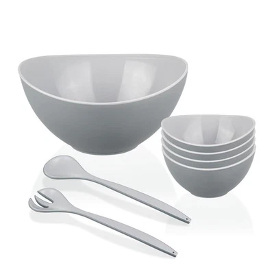 7-Piece Salad Bowl Set – 3L Large Salad Bowl with 4 Small Serving Bowls and S... - Image 1 of 4