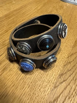 Noosa Amsterdam classic double leather armband with 6 chunks - Bild 1 von 4