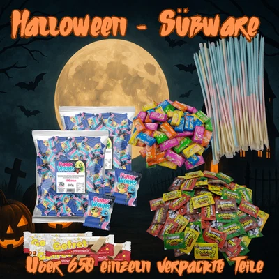 Halloween Süßigkeiten bunt gemischt – Einzeln verpackt für sicheres Naschen - Bild 1 von 2