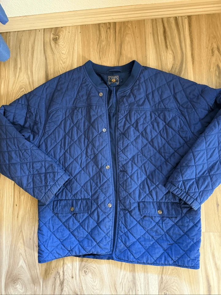 Chaqueta acolchada vintage Chaps Ralph Lauren azul marino para hombre talla L Foto 1 de 4