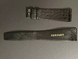 LONGINES Années 60 Bracelet En Cuir Ans 20 Mm Usagé - Picture 1 of 3