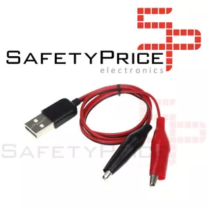 CABLE USB A PINZAS COCODRILO ALIMENTACION 5V Arduino Electronica Raspberrypi - Imagen 1 de 1