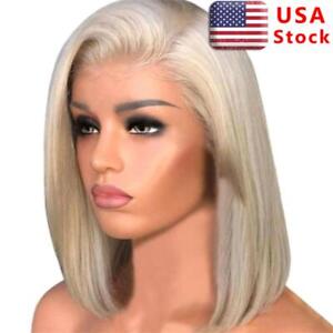 Women Blonde Remy Hair Wig Short Bob Full Wigs Pre Plucked Glueless Wigs US