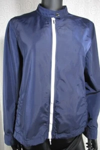Jones New York Womens Blue & White Full Zip Windbreak Jacket, Size Large - Picture 1 of 8