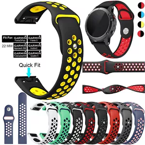 Correa de reloj deportivo de silicona de ajuste rápido de 22 mm para cinturón de banda Garmin Fenix 5 Plus - Imagen 1 de 60