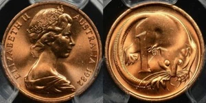 1982 AUSTRALIAN 1 CENT COIN - CHOICE UNC from ROYAL MINT ROLLS - Suit PCGS⭐ - Picture 1 of 4
