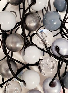 SOPORTE COLA DE CABALLO ELÁSTICO TRANSPARENTE GRIS CUENTAS JUMBO NIÑA PELO SCRUNCHIE KNOCKER BALL - Imagen 1 de 4