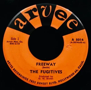 THE FUGITIVES: Freeway & Fugitive~Instrumental Rock 45 From 1960~ARVEE #5014 - Imagen 1 de 2