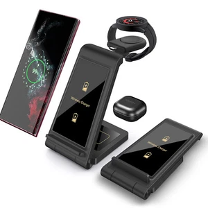 3in1 Fast Wireless Charger Charging Dock For Galaxy Watch Active Samsung S24 S23 - Picture 1 of 26