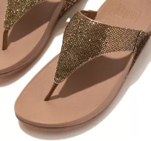 Fitflop Women's Lulu Gold Glitterball Toe-Post Sandals - Picture 1 of 4