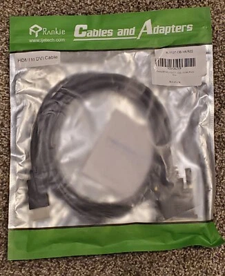 NEW! Rankie 6' Foot HDMI to DVI Cable Black Adapter 6ft R-1107-CB - Image 1 of 4