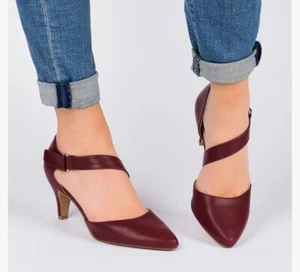Journee Womens Tillis Tru Comfort Foam Pointed Toe Mid Heel Pumps 5.5 Burgundy - Picture 1 of 8