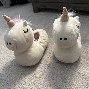 ANTIGUO AZUL MARINO DIFUSO UNICORNIO PANTUFLAS PIJAMA ZAPATOS NIÑA Niño Pequeño Talla 11 - Imagen 1 de 9