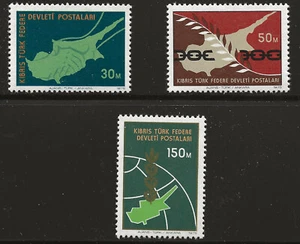 Cyprus Turkey Scott #23-25, Singles 1975 Complete Set FVF MNH - Picture 1 of 1