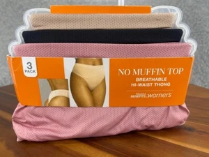 WARNERS 3-Pack Blissful Benefits Thong Underwear Panties Moisture Wicking Sz M/6 - Picture 1 of 5