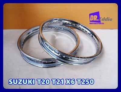 Fit Suzuki T20 T21 X6 T250 Front & Rear Steel Wheel Rim Set **bi4544** Foto 1 de 4