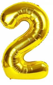 40" NUMBER (2) BALLOONS - Self Inflated Air/Helium - Foil Balloons - GOLD - Picture 1 of 1