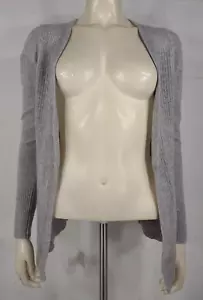 Max Studio gray 100% Cashmere open front cardigan sweater womens Large - Picture 1 of 8