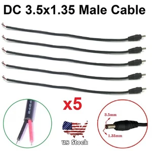5 Stück DC Netzstecker Kabel 3,5x1,35 mm Stecker LED Licht Monitor Strom Ausgangskabel - Bild 1 von 7