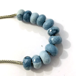 10 Stk. Natürlicher blauer Opal Edelstein Großloch Perlen passen in alle Arten beliebter Marken - Bild 1 von 4