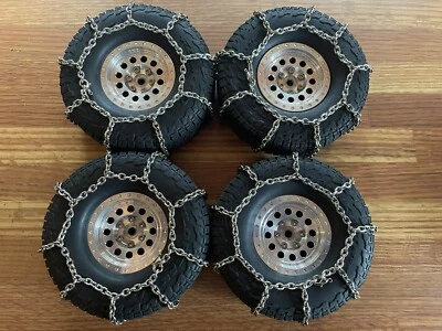 4 Pro-Line Rock Shooter 1.9” RC Crawler Wheels Falken Tires WP Magic Snow Chains - Image 1 of 4