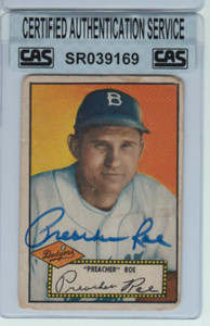 1952 Topps #66 Preacher Roe SIGNED / AUTO CARD  Brooklyn Dodgers  CAS AUTHENTIC