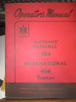 IH INTERNATIONAL 404 1962 FARMALL TRACTOR OPERATOR'S MANUAL OEM ORIGINAL  - Image 1 of 3