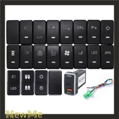 Push Switch Button For Honda Accord Acura TSX LED Fog Light Bar Blank Power - Image 1 of 4