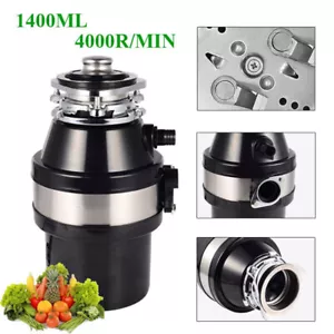 220V 1400mL 4000RPM Food Waste Disposer Garbage Sink Disposal Kitchen Household - Picture 1 of 15