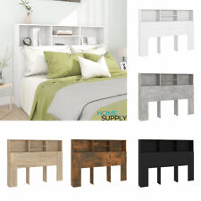 Modern Wooden Double Size 140cm Headboard Bed Storage Cabinet With Open Shelves