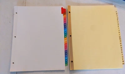 Avery A-Z Tab Table of Contents Dividers 2 Sets Opened NOT used - Image 1 of 3