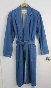 LEVI'S Denim 70's Style Belted Trench Coat Size 3/Medium - Picture 1 of 3
