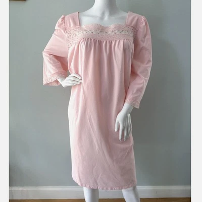 Camisón Vanity Fair años 80 rosa vintage manga 3/4 polar talla XXL Foto 1 de 4