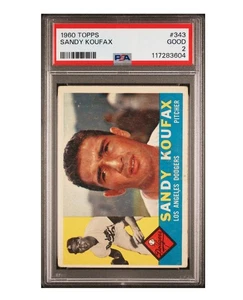 Sandy Koufax 1960 Topps #343 PSA 2 Dodgers Salón de la fama - Imagen 1 de 2
