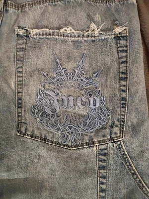 Corona bordada holgada azul rara JNCOs  Foto 1 de 4